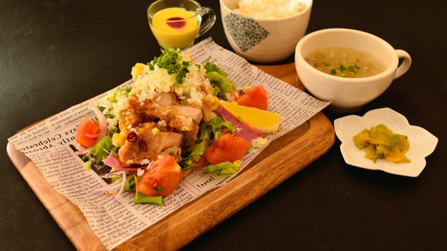 恵那鶏の油淋鶏御膳